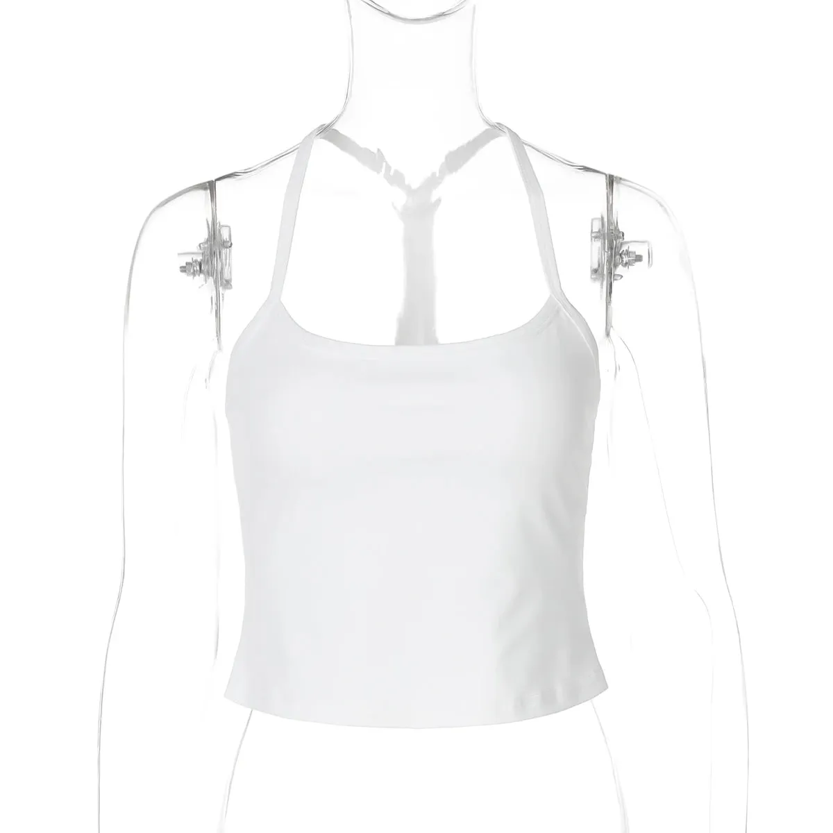 Hugcitar 2026 Summer Solid Slips Backless Sexy Crop Camis Top Women Fashion Y2K Clothes Streetwear Sport Party Club Wholesale