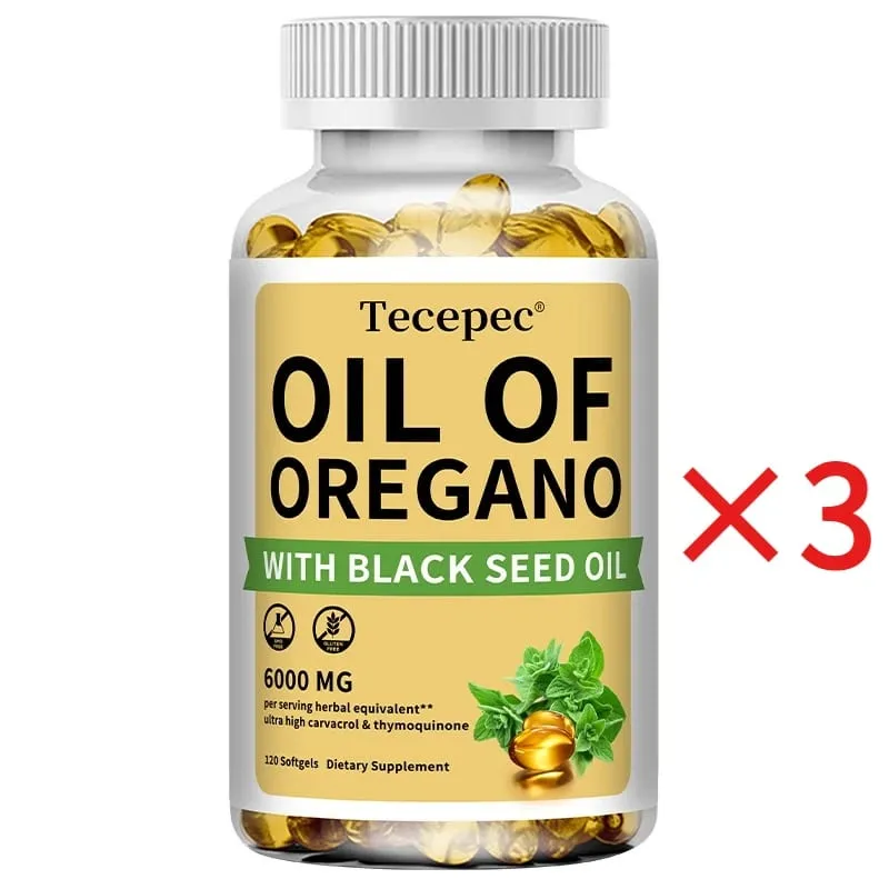Oil of Oregano with Black Seed Oil 2 in 1 Oregano Supplement for Immune Health Digestive Health Non-GMO