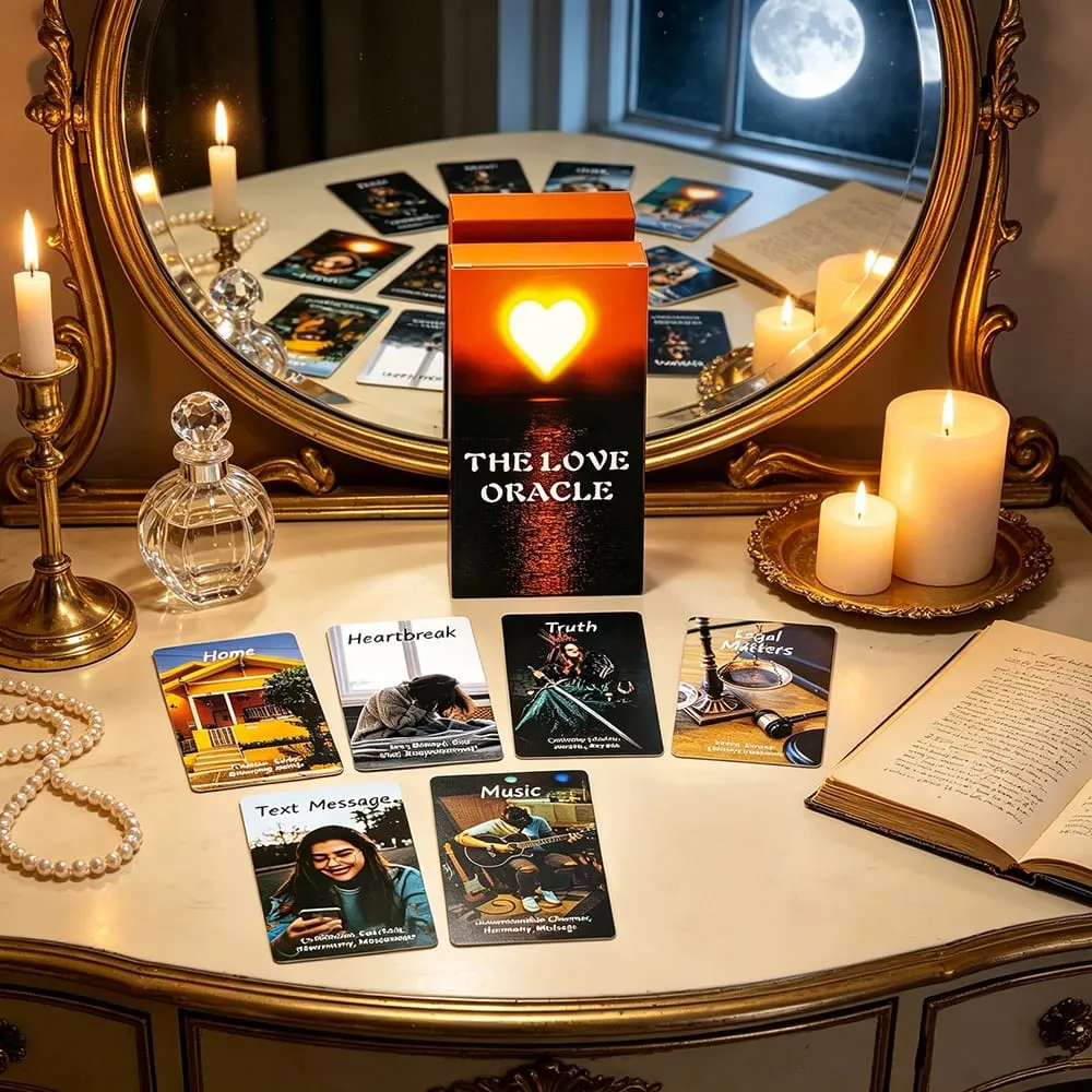 The Love Oracle Cards 54 Cards with Heart-Themed Art – Perfect for Singles Partners & Spiritual Seekers Seeking Heart Clarity — image 3