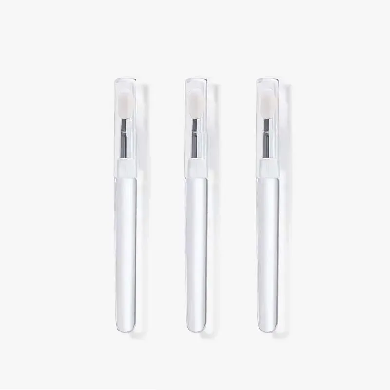 1/2/3/4pcs Portable Silicone Lip Brush With Cover Soft Multifunctional Lip Balm Applicator Lipstick Lipgloss Makeup Brushes