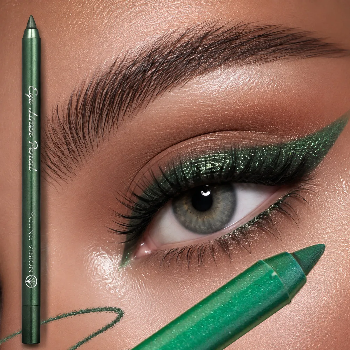 Pearl Shimmer Eyeliner Gel Glitter Green Eye Shadow Stick Matte Metallic Eye Makeup Waterproof Durable Easy to Color Highlighter — image 2