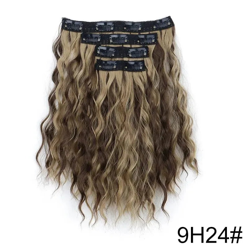 12Inch Synthetic Short Wavy Curly Hair Extension 4pcs/set Clip in Hair Easy to Wear for Women Party Use Daily — image 11