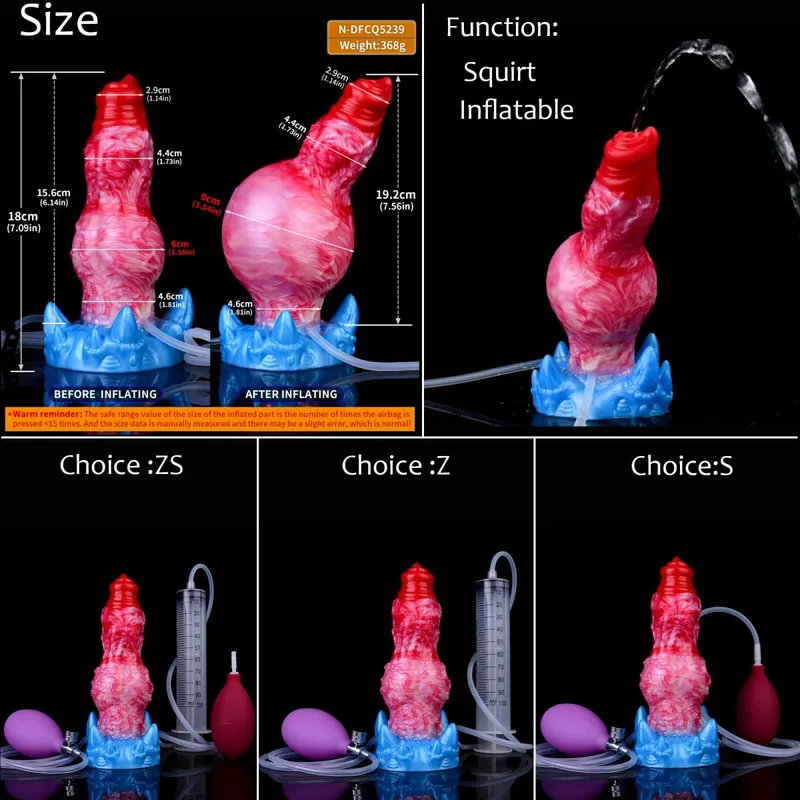 Gode ​​gonflable en Silicone avec nœud d'éjaculation, circonférence réglable, fantaisie, pénis de cheval, jouets sexuels pour adultes, dilatateur Anal