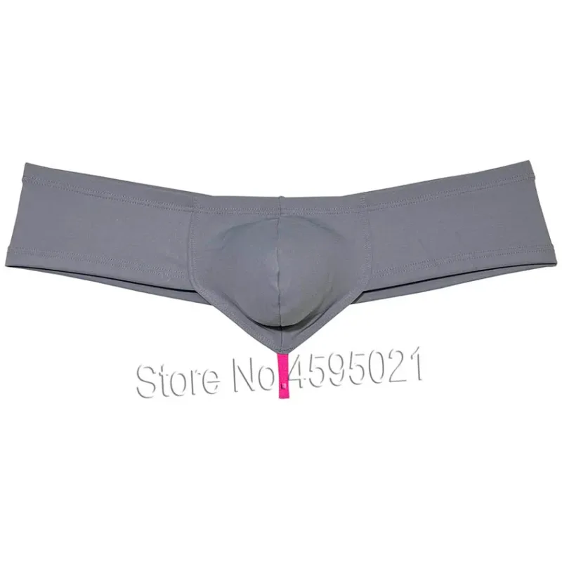 Men's Sexy Low Rise Mini Briefs Panties Solid String Crotch Brazilian Bikini Underwear Solid Enhance Pouch Boxer Briefs for Men
