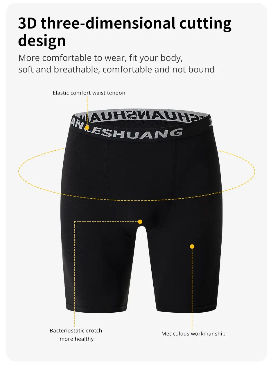 5/10 Piece Set Of Men's Solid Color Classic Long Underwear Quick Drying Youth Sports Comfortable Elastic Casual Boxer Shorts