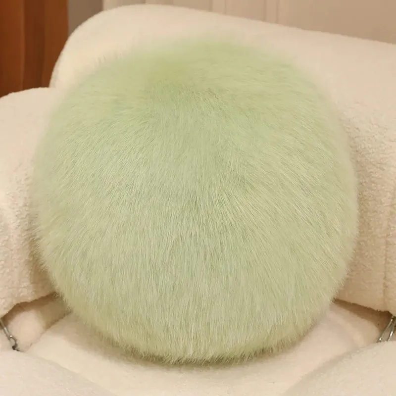 30cm Long Plush Fluffy Round Plush Pillow Cartoon Ball Pillow Accompany Stuffed Pillow Car Home Sofa Decor Plush Cushion