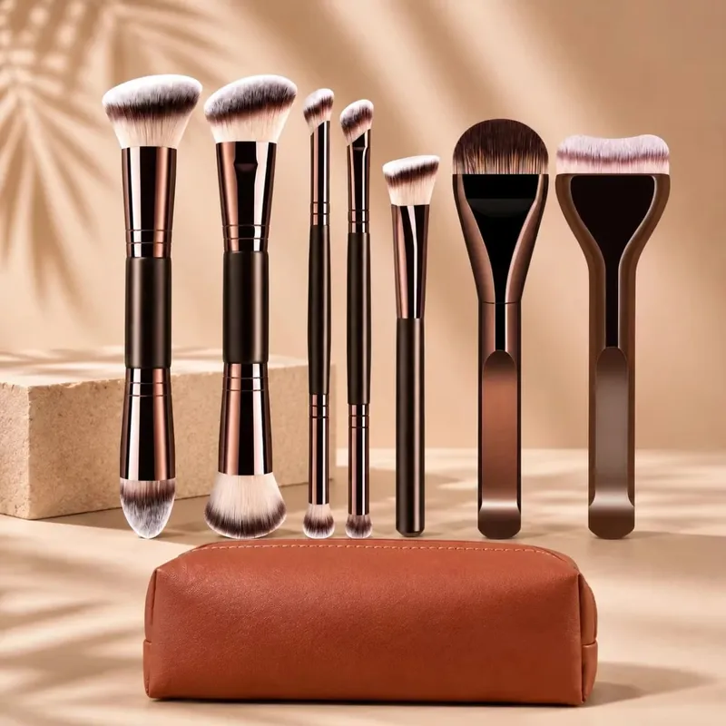 Professional Dual-Ended Makeup Brush Set with Foundation Contour Blush Powder Eyeshadow and Concealer Brushes Soft Syntheti — image 4