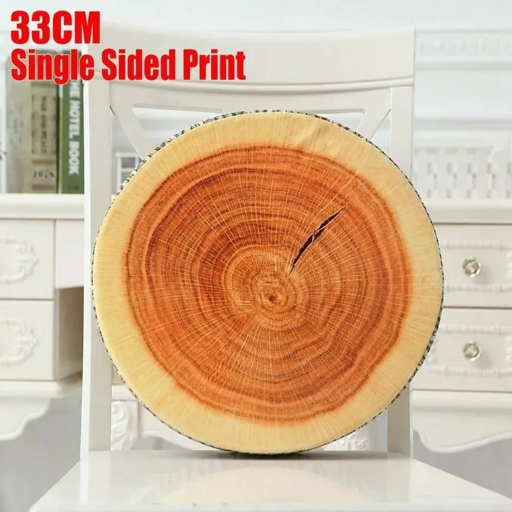 Cute Round Fruit Pillow Fruit Slice Print Plush Fabric Seat Cushion Stuffed Inner Simulation Plush Pillow Sofa Decor