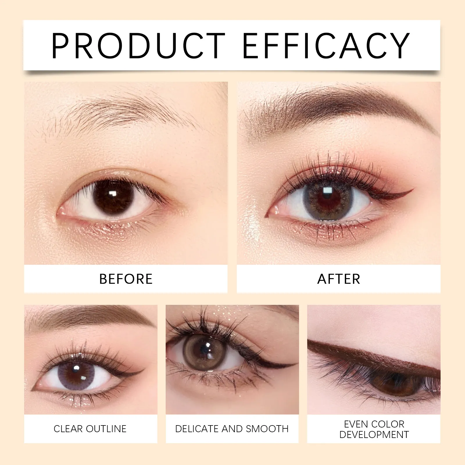 Zephoco Gel Eyeliner Pen Waterproof Smooth Eye Makeup Long Lasting Sweat Proof Oil Proof Smudge Proof Eye Liner Pencil Makeup — image 4