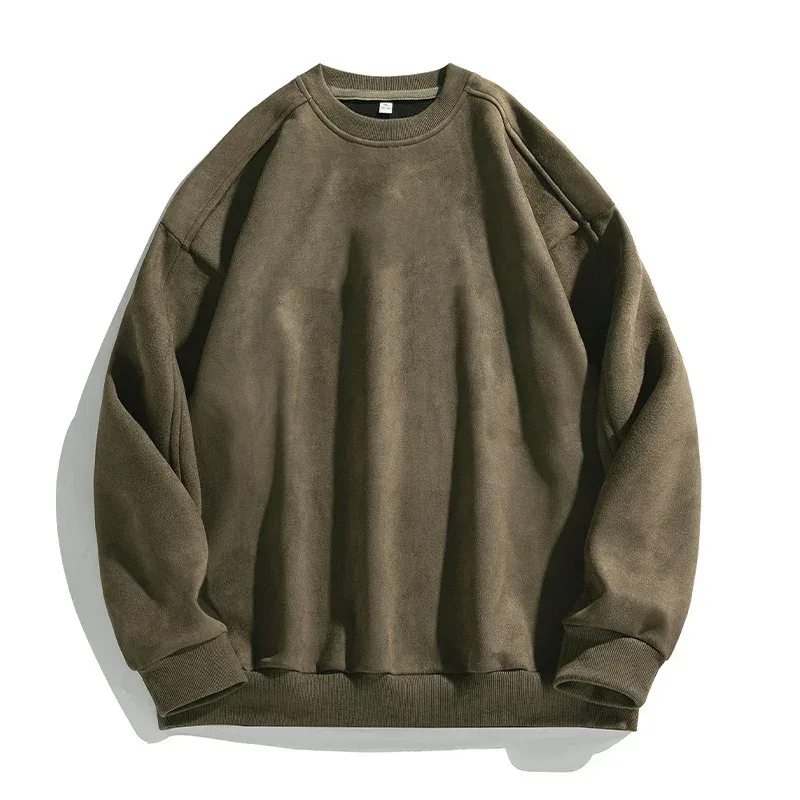 Sweat-shirt à manches longues pour homme, vêtement de marque violet, col rond, Baggy, décontracté, en daim, automne-hiver, 2026 — image 6