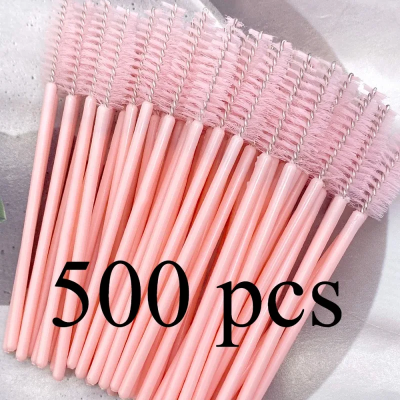 Zanse 50/500pcs Eyebrow Eyelash Brushes Eyelash Spoolies Mascara Wands Applicator for Eyelash Extension Makeup Tool