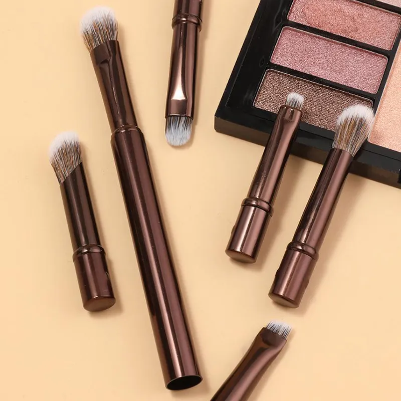 Ensemble de Mini pinceaux de maquillage de voyage, avec boîte, Portable, poudre cosmétique, fond de teint, Blush, correcteur, outils de maquillage, 6 pièces