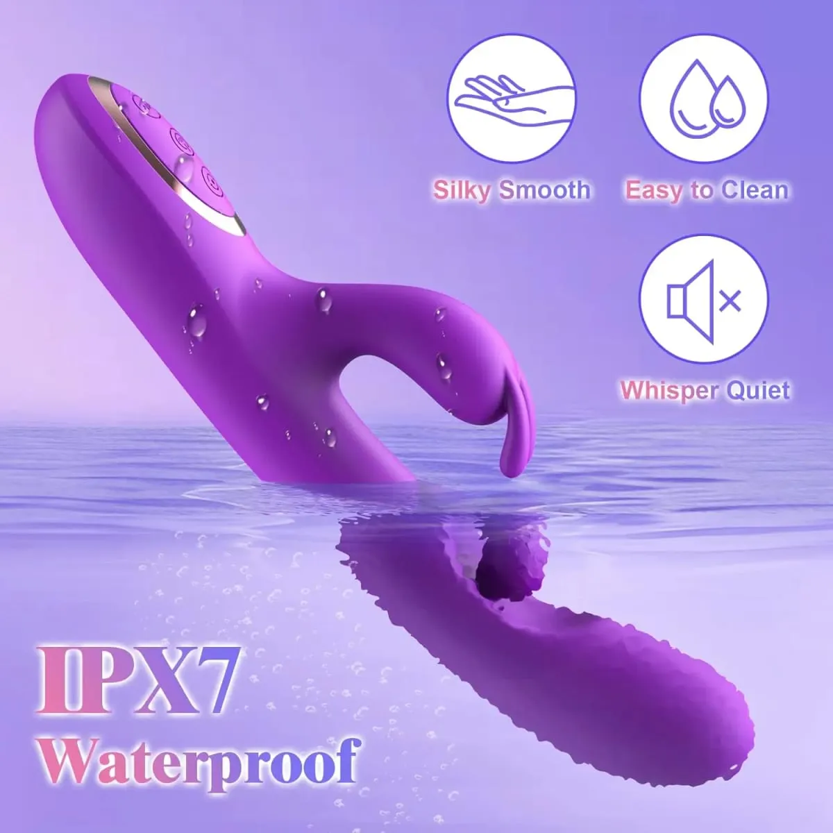 G Spot Rabbit Vibrator 3 in 1 360° Rotation Powerful Clitoral Stimulator Soft Silicone Adults Product Sex Toy for Women Couple