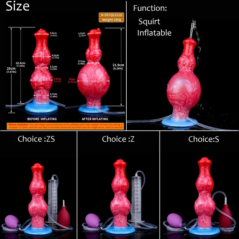 Gode ​​gonflable en Silicone avec nœud d'éjaculation, circonférence réglable, fantaisie, pénis de cheval, jouets sexuels pour adultes, dilatateur Anal