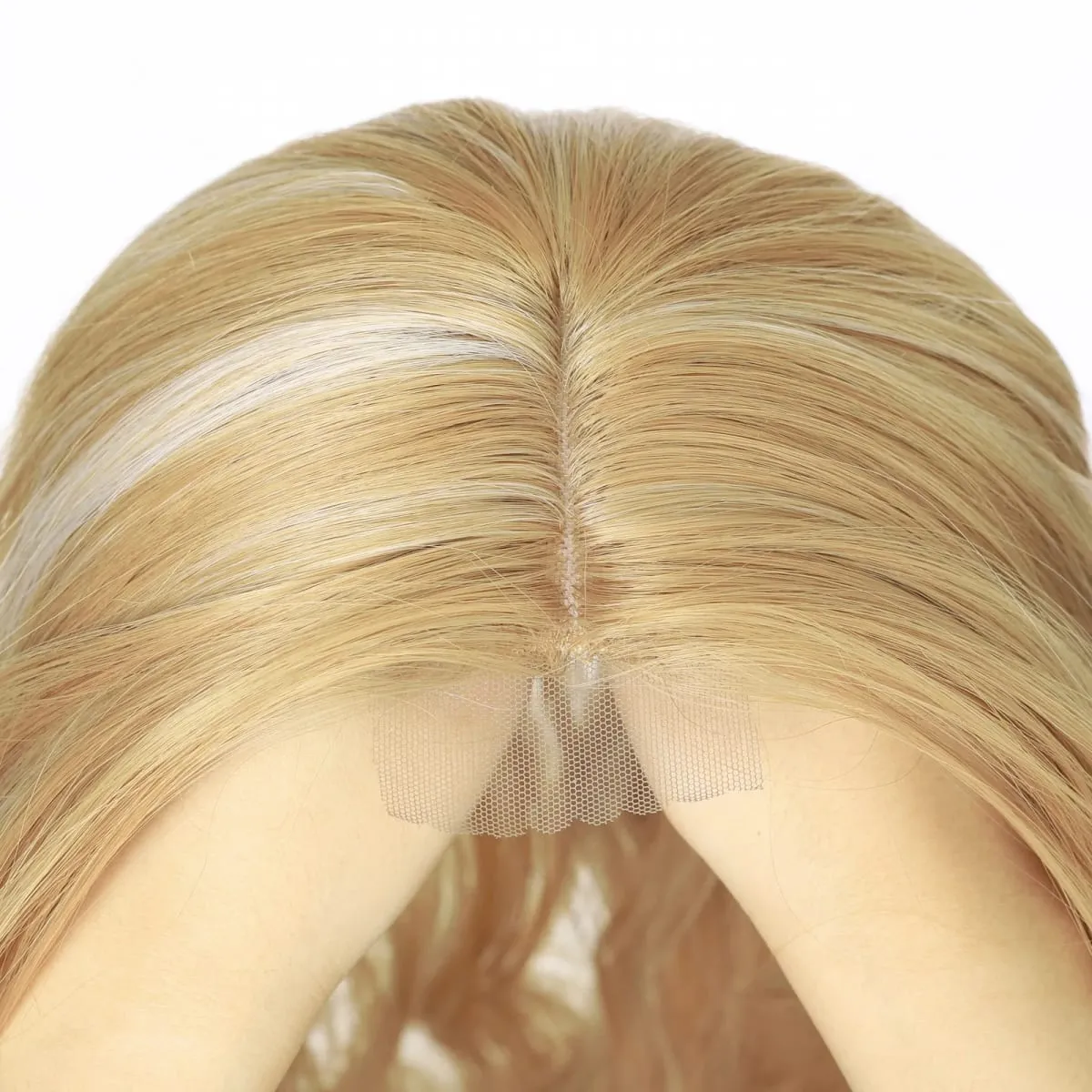 20 Inch Synthetic Long Wave Hair Topper Lace Base Hairpiece Clip on Top Hair for Women Cover Thinning Hair Breathable Wig Piece