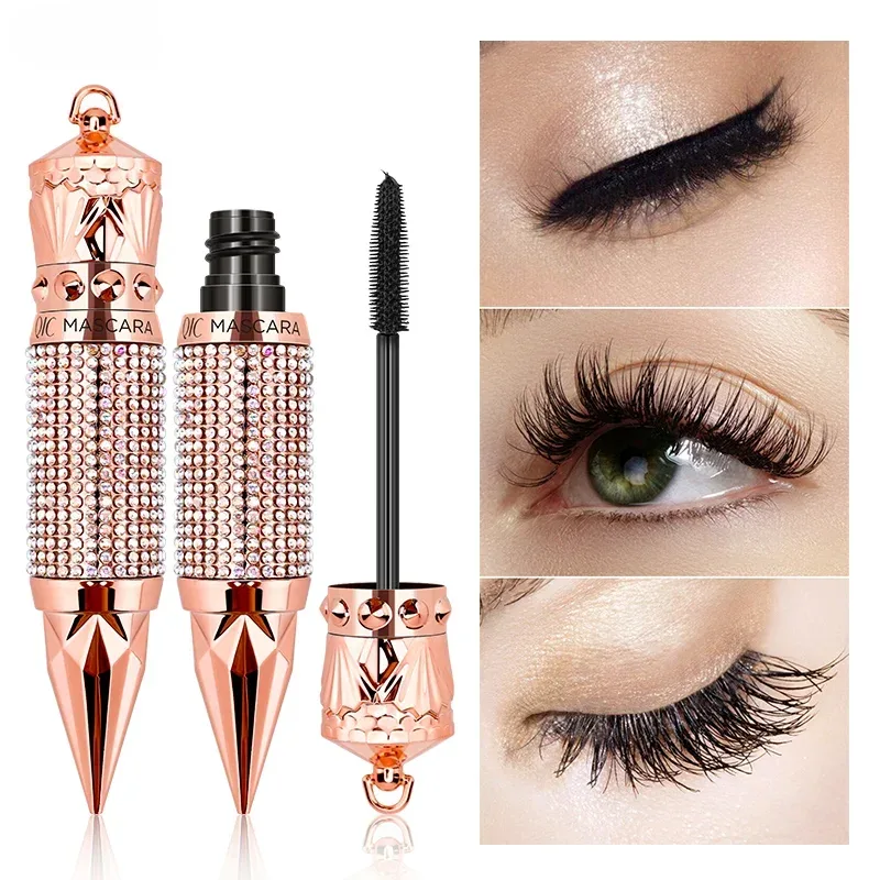 Diamond 4D Mascara Silke Fiber Vandtæt Lang Øjenvippeforlængelse Forlængelse Tyk Sort Mascara Øjenmakeup Produkter Kosmetik