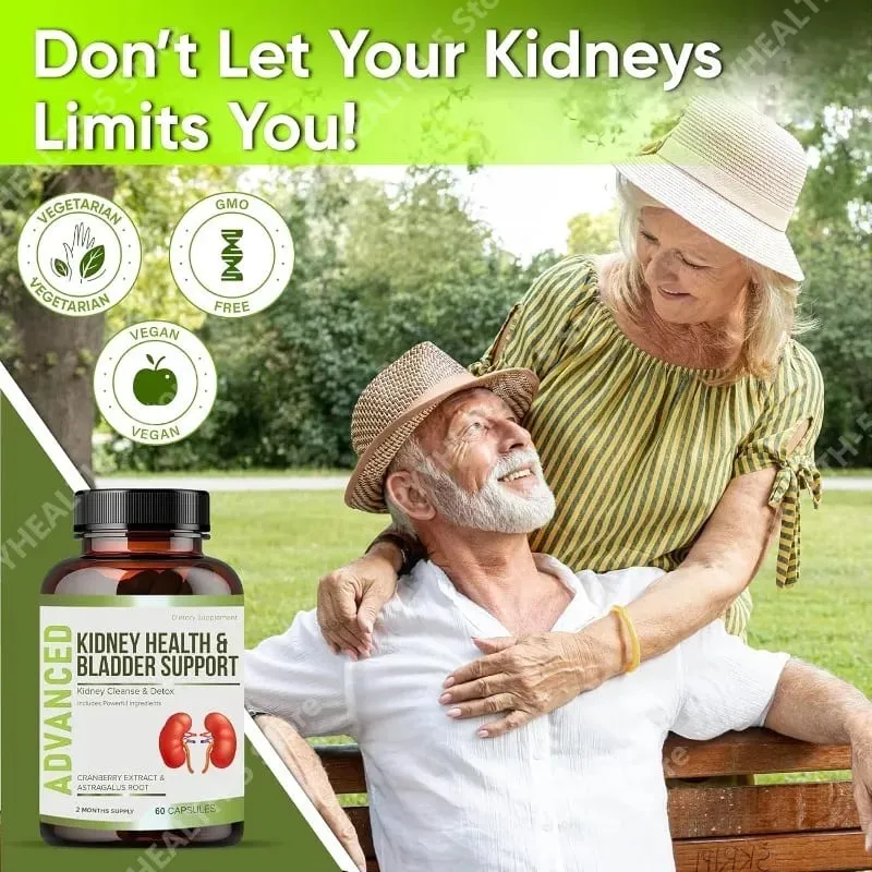 Kidney Cleanse Detox Capsules Bladder Urinary Support with Chanca Piedra Cranberry Juniper Berries Vegetable Capsule 60 Counts