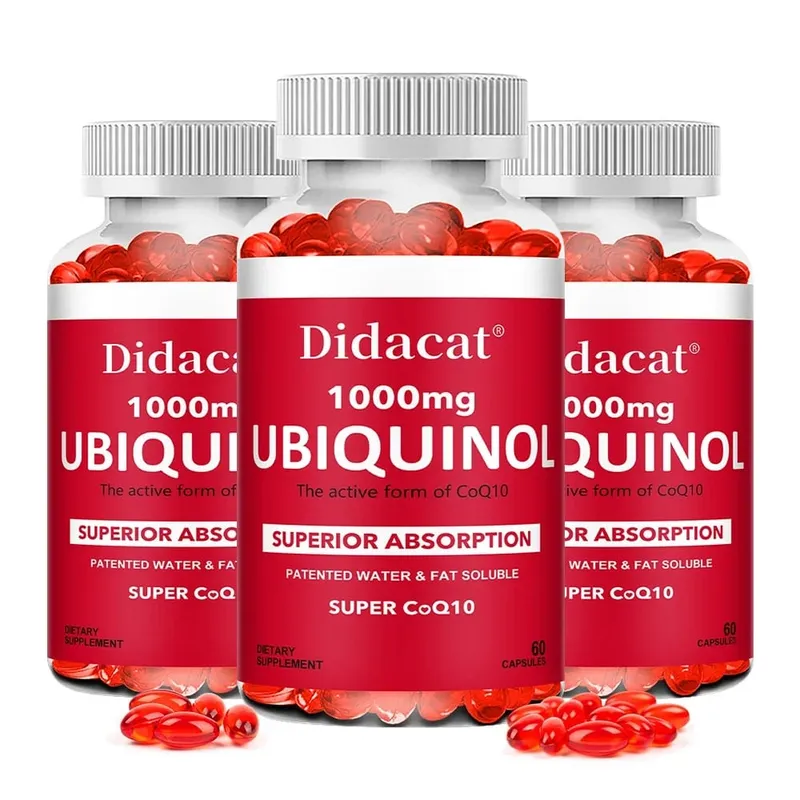 Ubiquinol CoQ10 Vegetable Softgels 1000mg Natural Antioxidant Supplement Cardiovascular Skin & Energy Wellness Support