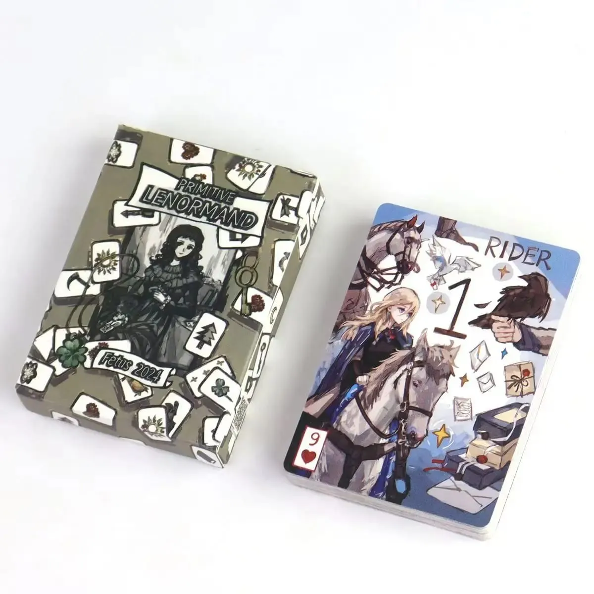 42 Stück anfängerfreundliche Lenormand-Karten, Primitives Lenormand-Deck, Rana-System, 9 x 6 cm