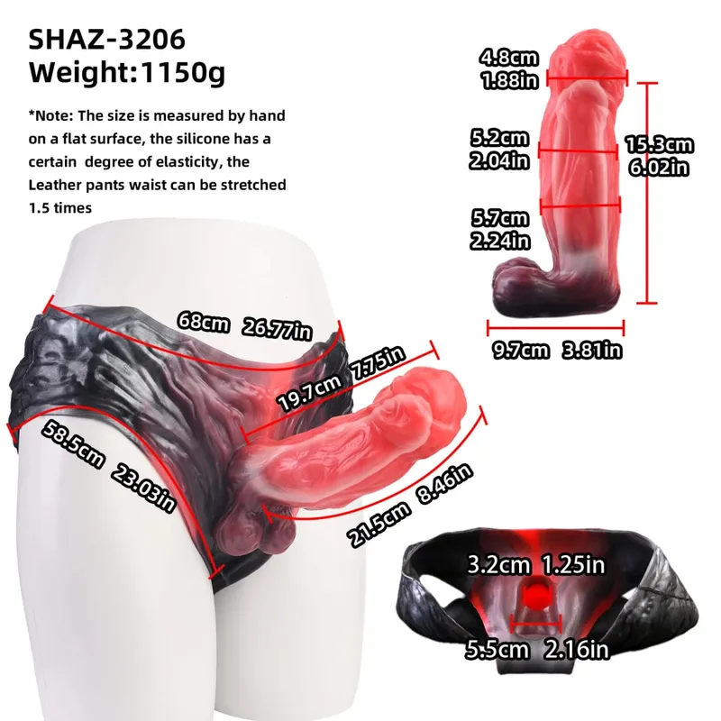 Strap On Long Horse Dildo Sheath Silicone Harness Dildo Panties Wearable Penis Sleeve Adult Sex Toy for Men Reusable Condom — image 15