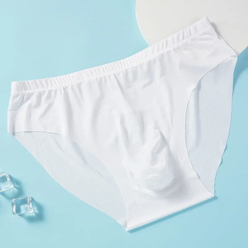4 pçs cuecas de seda gelo masculina verão transparente sem costura sexy de secagem rápida na moda respirável calcinha ultra-fina — image 8