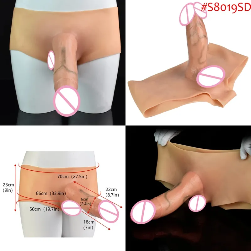 Black Nude Silicone Squirting Panties With Simulated Solid Penis Strapon Big Realistic Ejaculation Dildo Sex Toy For Women