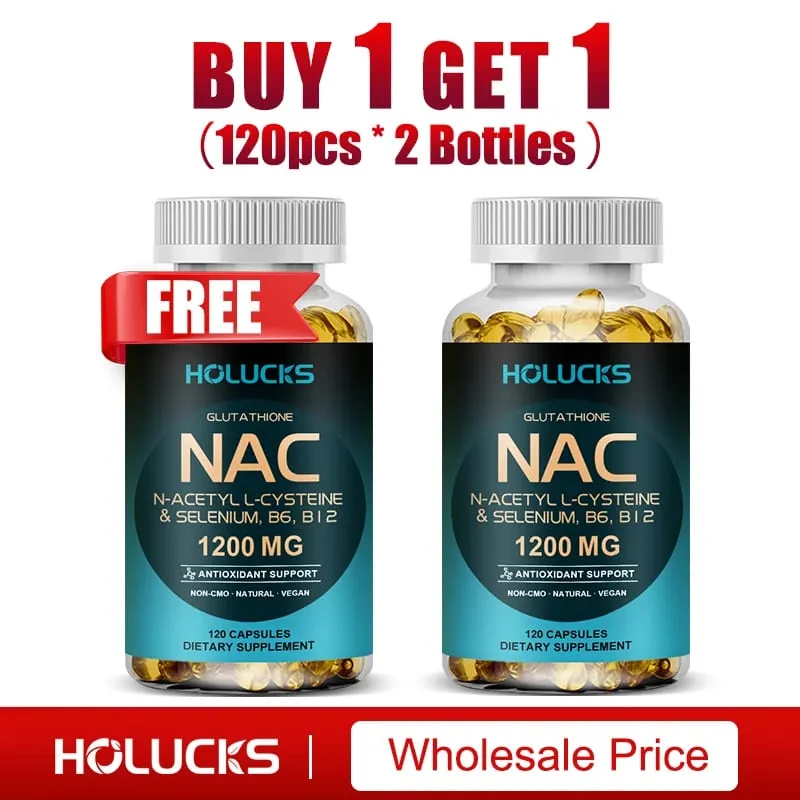 NAC Glutathione Food Supplement Detox & Antioxidant Anti-Aging for Liver Health Immune Support Skin Care Hair Nails — image 1
