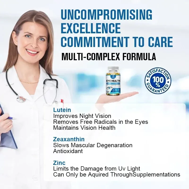 Advanced Eye Health Capsules with Vitamins C Support Blood Vessels & Overall Ocular Wellness Vision Sharpness Gluten-Free