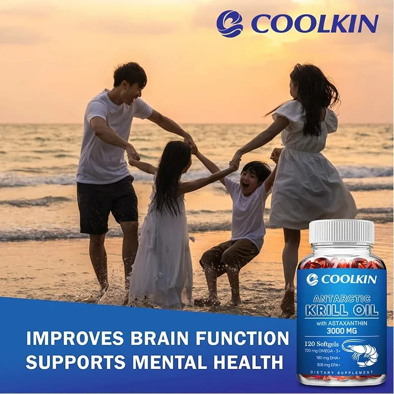 น้ำมันแอนตาร์กติกคริลล์ 3000 มก. - Omega-3 EPA DHA แอสตาแซนธินธรรมชาติ ความแข็งแรงสูงสุดสำหรับสุขภาพหัวใจและข้อต่อ