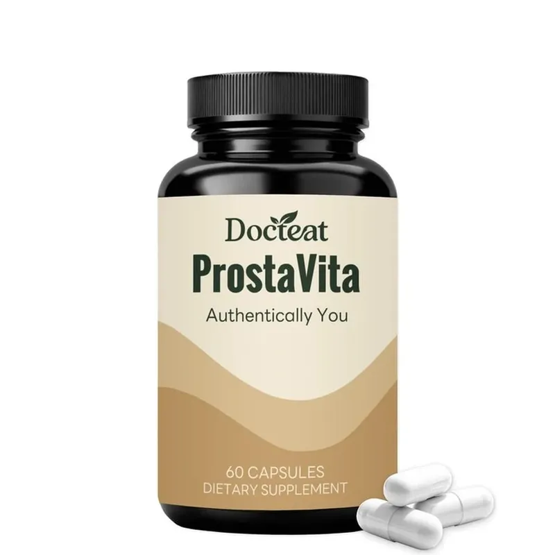 Docteat ProstaVita Men's Prostate Health Capsules with Beta-Sitosterol Saw Palmetto Pumpkin Seed and Lycopene 60 Count