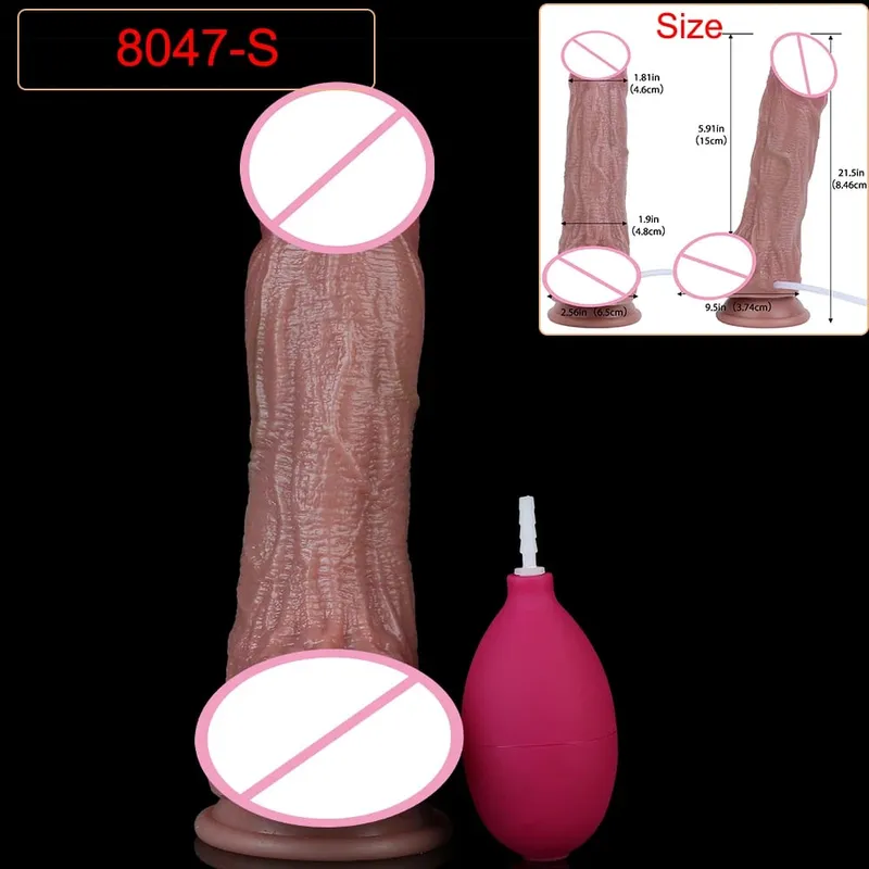 Deep Veins Ultra Squirting Dildo Silicone Skin Touch Long Ejaculating Butt Plug For Men Women G-Spot Stimulate 18+ Sex Toys