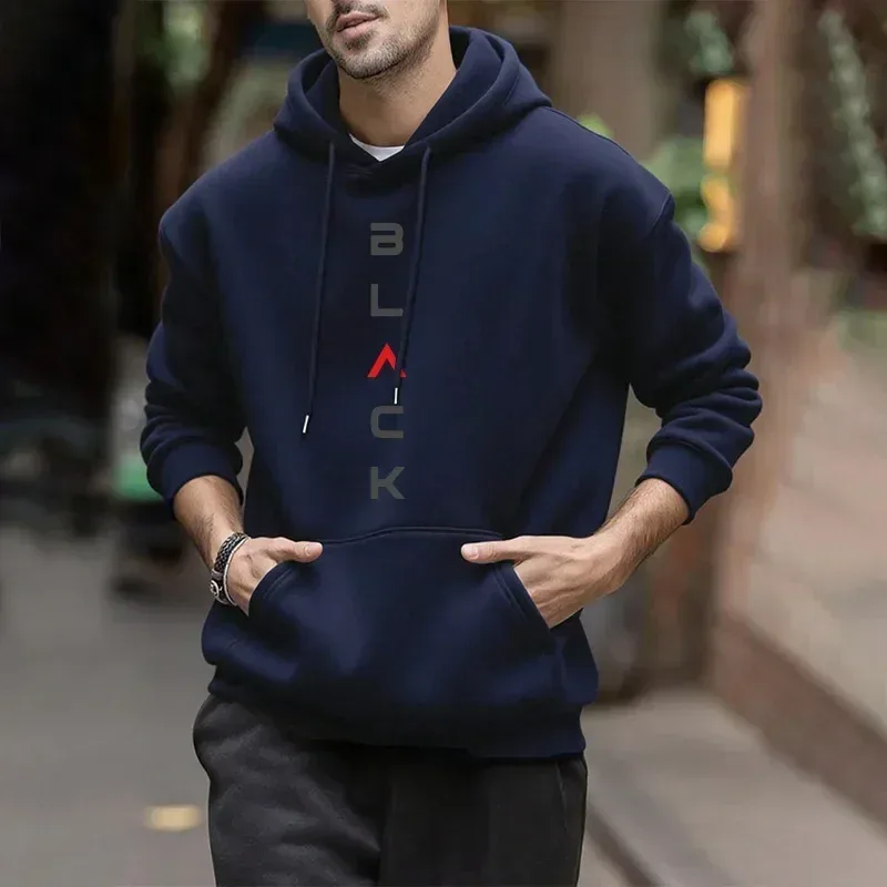 Black Letter Print Hoodies for Man Autumn Winter Hot Sale High Quality Hooded Sweatshirt Home Outdoor Casual Sport Warm Pullover — image 18