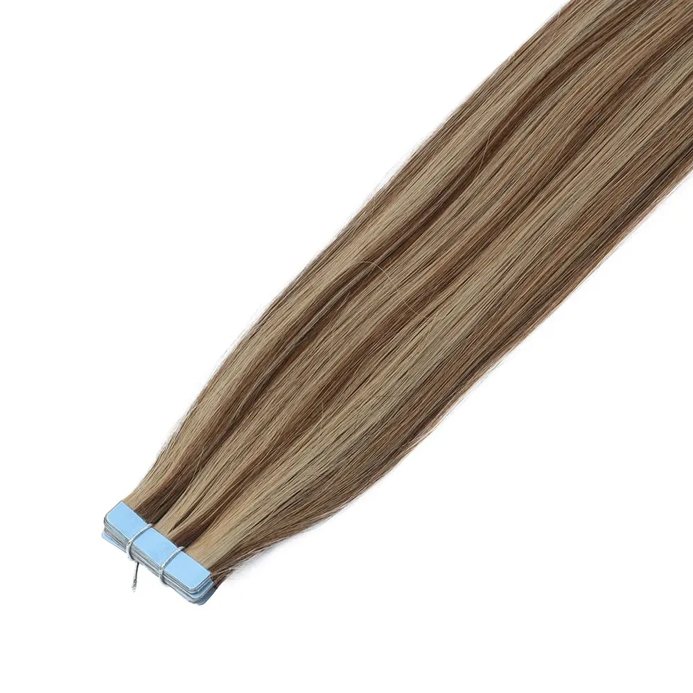 Tape in Hair Extensions Human Hair Invisible PU Tape in Extensions Straight Glue in Extensions Remy Human Hair Extensions 30G