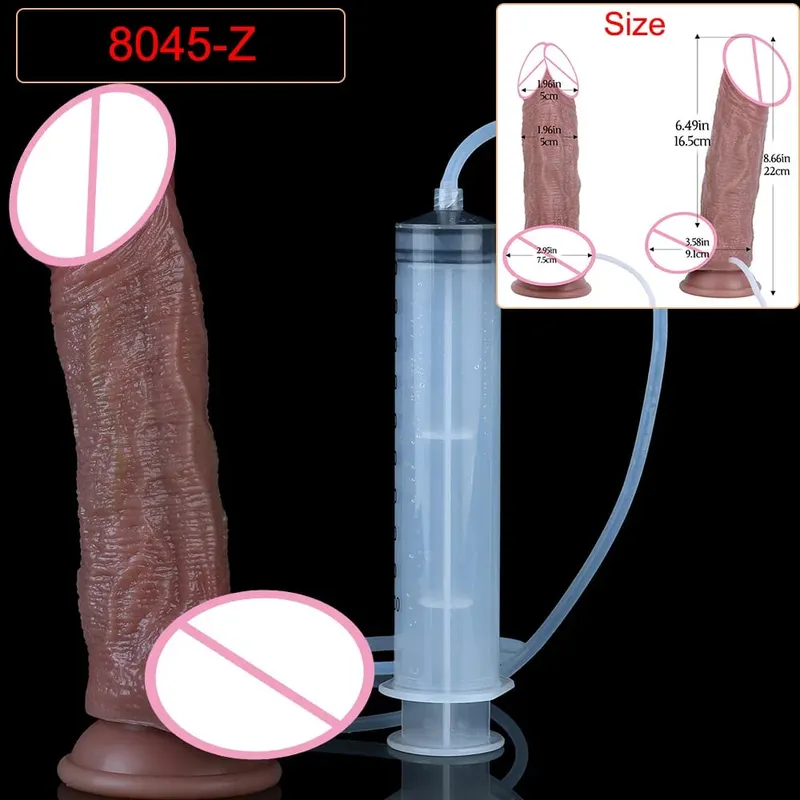 Deep Veins Ultra Squirting Dildo Silicone Skin Touch Long Ejaculating Butt Plug For Men Women G-Spot Stimulate 18+ Sex Toys