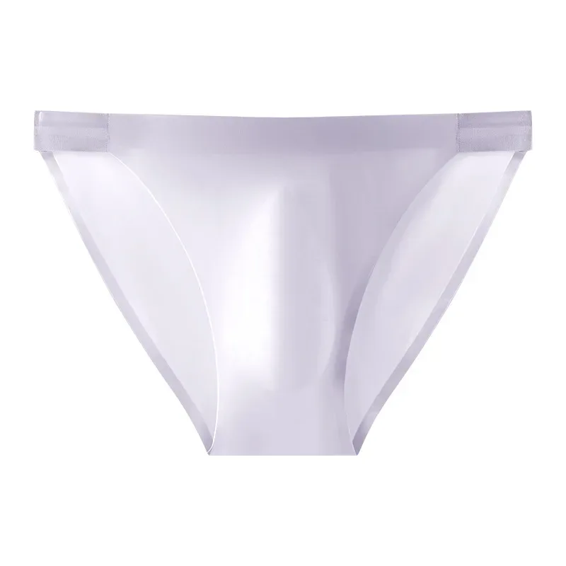 Seamless Quick Drying Men Briefs Underwear Solid Color Ice Silk Light AndThin Underpants Sexy Breathable 3D Pouch Panties Undies