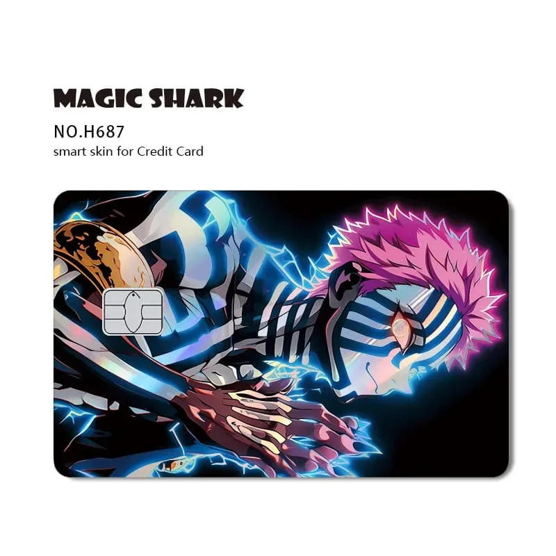 Magic Shark 2026 New Hot Demon Slayers Anime Shinny Holographic Laser Skin Cover Sticker Film for Debit Credit Bank Card