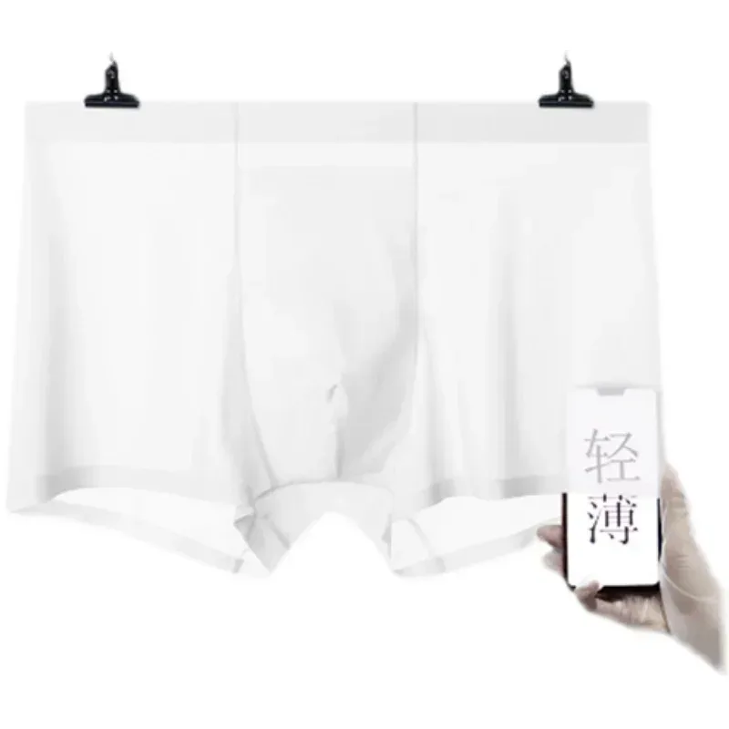 3PCS 고품질 남자의 얼음 실크 속옷 여름 얇은 통기성 원활한 팬티 섹시한 남성 속옷 플러스 크기