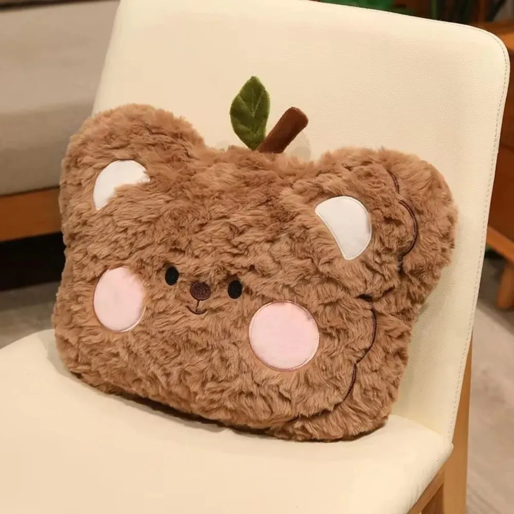 Seat Companion Soft Curly Fluff Bear Pillow Blush Cheek Cute Sofa Cushion Adorable Animal Stuffed Pillow Home Decor