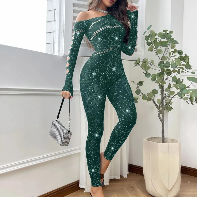 2025 Lace Embroidery Bra Set Women Sexy Mesh Rhinestone Jumpsuit Long Sleeve See Through Sexy Bustier Lingerie for Women