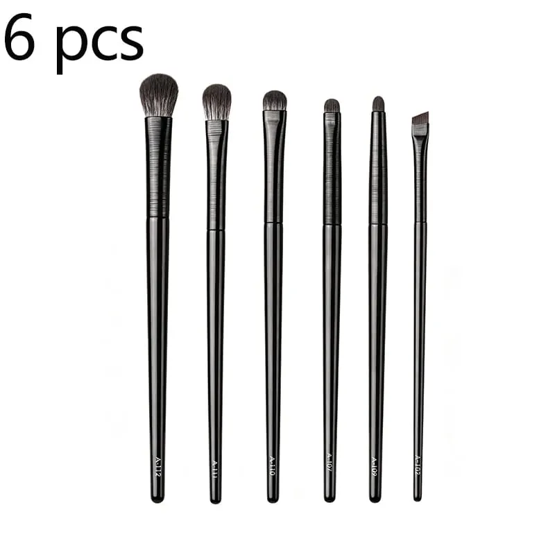 Eye Makeup Brush Set 6 Pcs Professional Blending Eyeshadow Makeup Brushes for Concealer Eyebrows Eyeliner Soft Hairs & Wood Ha