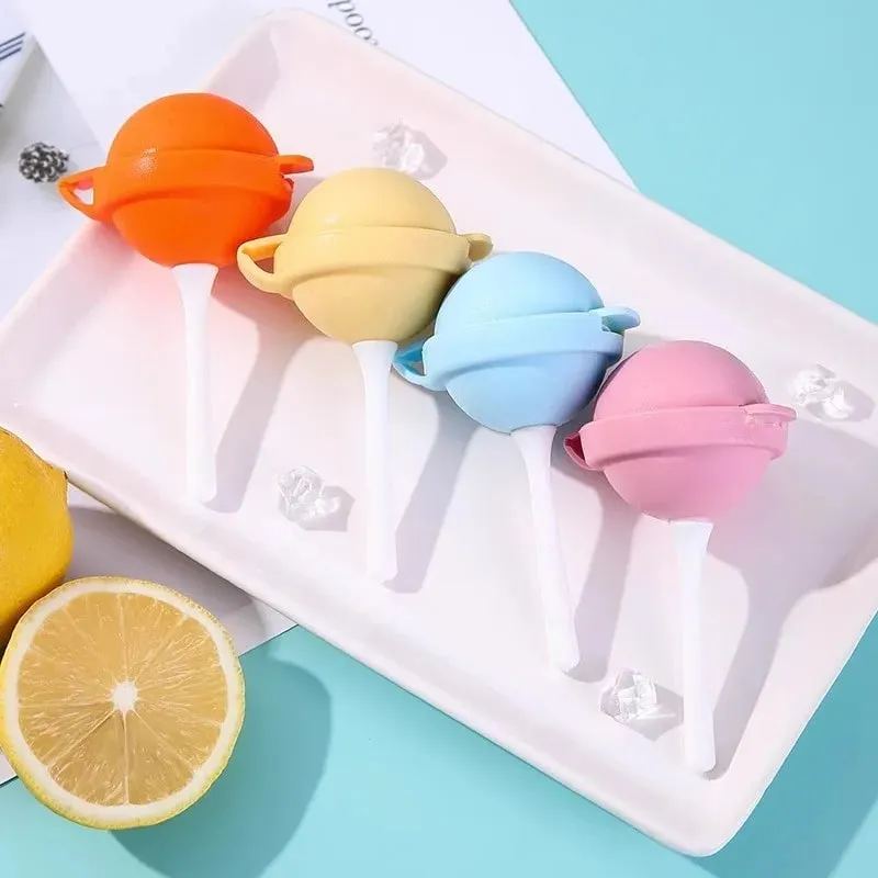 Mini Silicone Popsicle Mold Lollipop Ice Tray Food Grade Reusable Non-Stick Stackable Ice Cream Mould for Egg Bites Food Storage