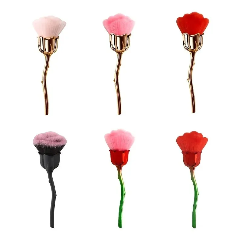 A Rose Shaped Nail Dust Brush Soft Bristles Makeup Foundation Make-Up & Powder Blusher Tools Foundation Make-Up Beauty Brush — image 5