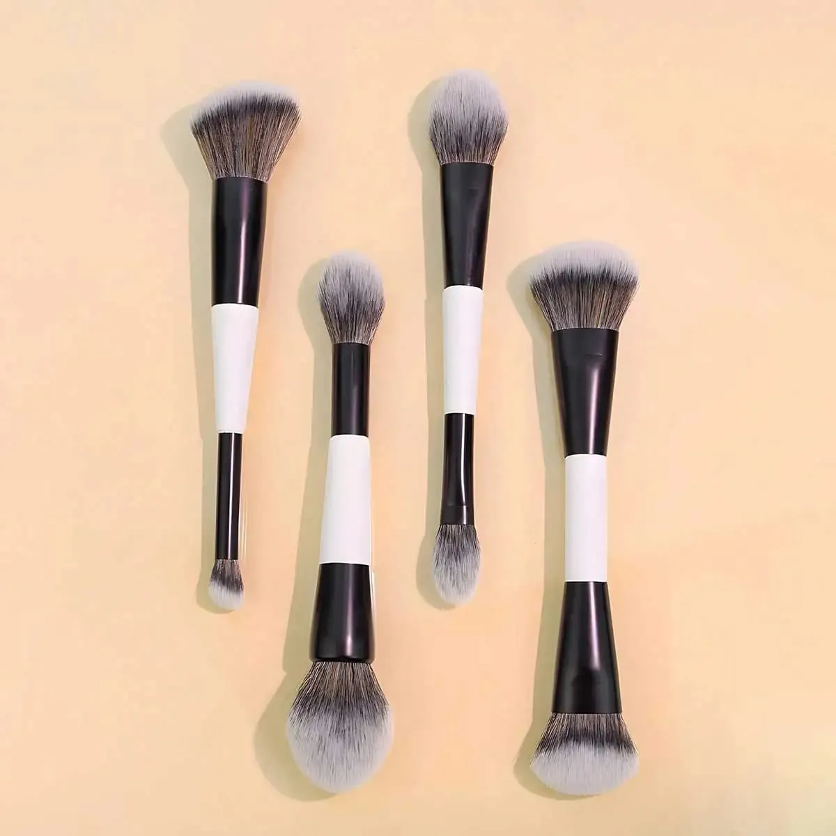 4pcs Double-Ended Makeup Brush Set. Multi-Functional Foundation Blush Powder Highlighter Contour And Concealer Brushes — image 1