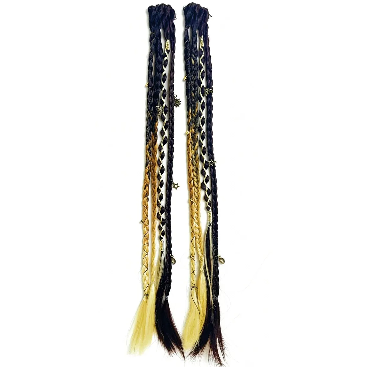 Box Braids Hair Extensions Pre-Braided Synthetic Colored Twist Braids with Hair Accessories for Women Hip Hop Punk Festival