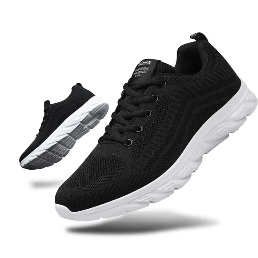 Wide Toe Box Men Shoes Men's Wide Width Mesh Sneakers Casual Sport Shoes for Travel Work Lightweight Flat Lace-up Mountaineering