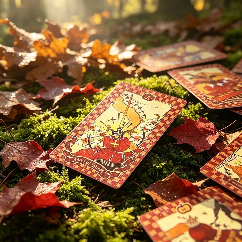 Apple Tarot Deck 78 การ์ด Dark Fairy Tale Apple ธีมไพ่ทาโรต์ Divination สมาธิของขวัญฮาโลวีนสำหรับเริ่มต้นนักสะสม — image 5