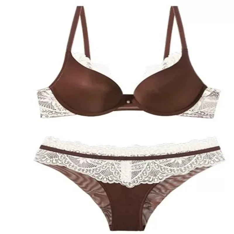 Ladies Soft Underwire Lace Lingerie Set Push‑Up Bra Anti Sagging Lifting Comfort Lightweight Casual Women Underwear Kit — image 7