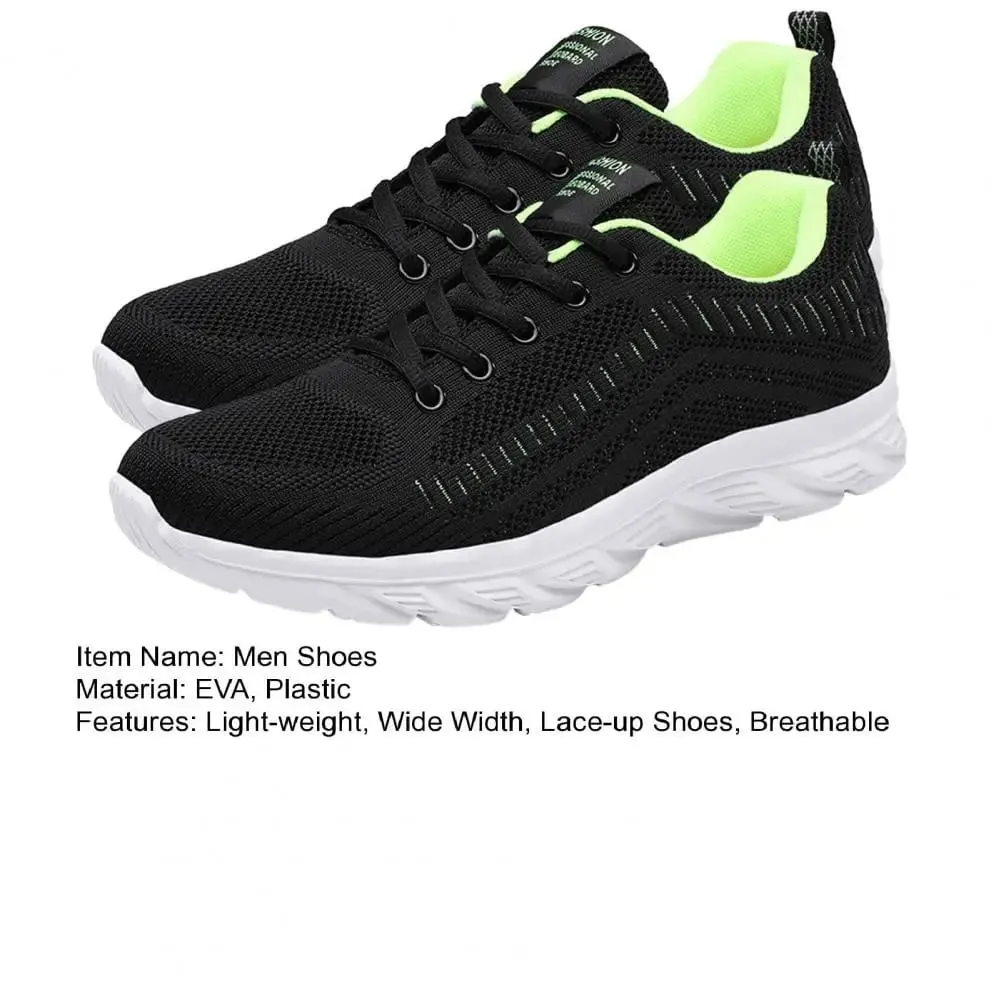 Wide Toe Box Men Shoes Men's Wide Width Mesh Sneakers Casual Sport Shoes for Travel Work Lightweight Flat Lace-up Mountaineering