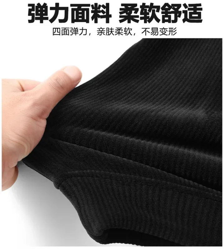 Extra Big Size Men's Sweatshirt Half Zip Pullover Corduroy Fleece Plus Large 6xl 7xl 8xl 9xl 10xl Autumn Winter Warm Casual Top
