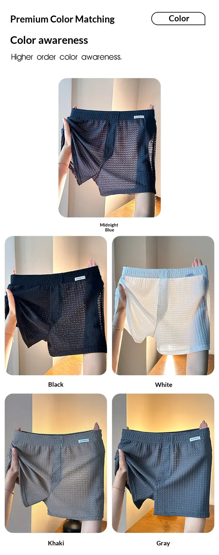 New Men's Ice Silk Jacquard Boxer Shorts, Loose and Breathable, Large Size, Square-Cut, Home Casual Simple Men's Underwear